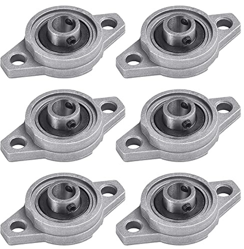 6 Stück KFL000 Stehlager 10mm Flanschlager Selbstausrichtend Stehlager | Rhombische Flanschlager Horizontale Zinklegierung Kugellager Lagerblock, für 3D Drucker Innendurchmesser 10mm Durchmesser