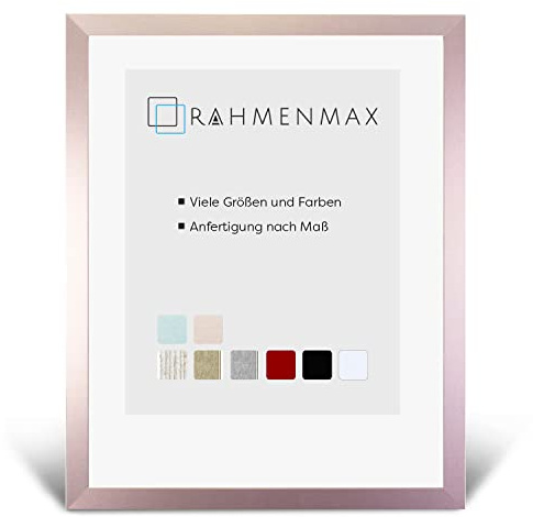 RahmenMax® Skane Bilderrahmen Holz 37,5x98 cm zum Aufhängen/Bilderrahmen Maßanfertigung möglich/MDF Posterrahmen/Bilder Rahmen in Rosé Gold mit Acrylglas/Puzzle Rahmen
