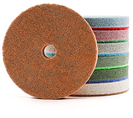 HOMESOM 4 Pollici Spugna Fibra Diamante Lucidatura Pad per Lucidatura Bagnato Usando Pietra Buff Granito Marmo Lucidatura Pad 7pcs / Set