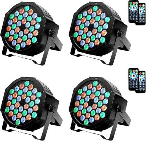 36 LED Lumière de Scène Phare par lampes Lunsy RVB multicolores Éclairage Scène Éclairage flexible Télécommande Contrôle DMX Disco Lumières Bar Noël Halloween