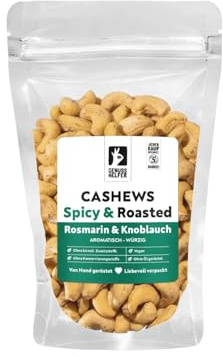 Bremer Gewürzhandel Cashews mit Rosmarin Knoblauch geröstet & gewürzt, herrliches Knabbervergnügen vegan, 140g