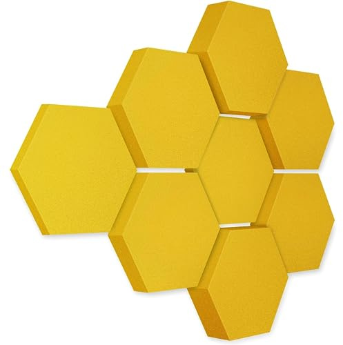 platino24 Akustikpaneele 8 Elemente Edition LOFT 3D I Ø 300mm Akustikplatten Schalldämmung Wand & Decke I Akustikschaum Schall-Absorber aus Basotect 30-70mm mit Akustikbeschichtung Farbe: Bibo