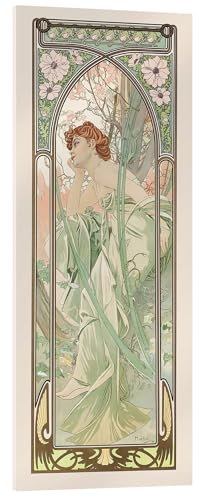 Posterlounge Die Vier Tageszeiten - Abendträumerei Acrylglasbild von Alfons Mucha 20 x 50 cm Wandbilder Wanddeko