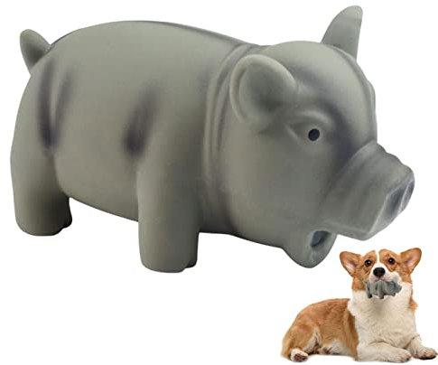 Kasmole Schwein Quietschendes Hundespielzeug - Hund Kauspielzeug Grunzendes Schwein Sound,Latex-Grunzen-Schwein-Hundespielzeug zur Linderung von Angstzuständen für Hunde-Welpen-Kauspielzeug