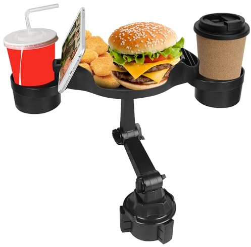 Plateau Porte-Gobelet de Voiture, Plateau Voiture, Plateau Alimentaire pour Voiture, Table Voiture, Plateau Repas Voiture, Porte Gobelet Voiture, Accessoires Voiture Intérieur, Gadget Voiture