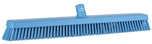 Vikan 31953 24 Heavy-Duty Push Broom, Soft/Stiff, Blue