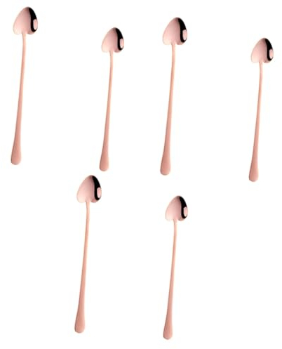 TOPBATHY 6pcs Stainless Steel Heart Shape Spoon Large Medium Dessert Scoops Gold Serving Spoons for Ice Soup Tea