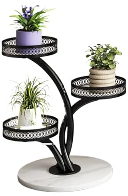 Pflanzenständer Blumenständer Blumenregal 3 Reifen-Pflanzenständer Für Den Innenbereich, Metall-Pflanzenständer Mit Marmorsockel, Blumenregal, Präsentationsständer Pflanzenregal Blumenbank ( Color : S