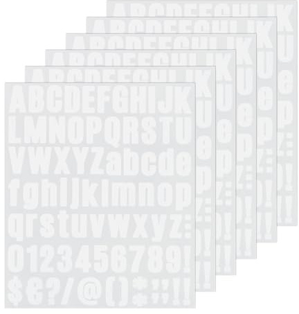 M METERXITY 486 Stück 6-Bögen Buchstabensticker 1 Zoll Vinylsticker Weiß | Briefkasten Buchstabensticker, Vinyl, Für Briefkasten/Schild/Adresse/Bastelkarte