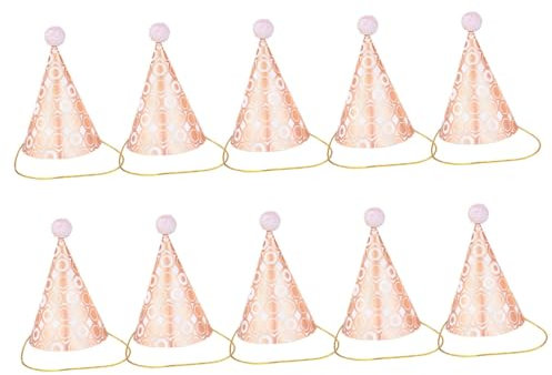 MUSISALY 10 Stücke Rose Glänzend Streifen Geburtstag Party Hüte Kopfbedeckungen Für Kinder Erwachsene