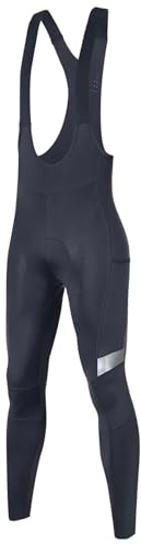 Santic Pantaloni da ciclismo da uomo ad alta elasticità, lunghi imbottiti con tasca laterale