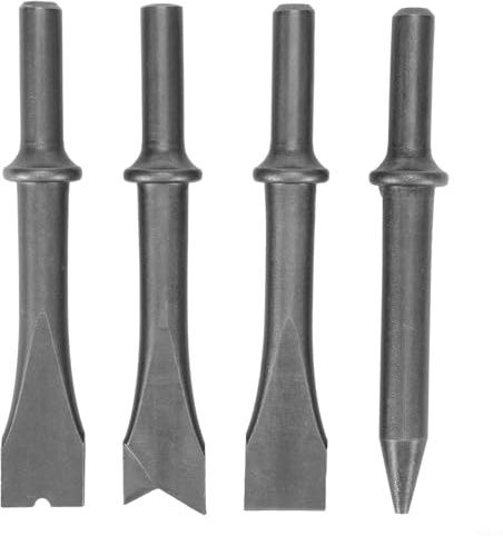 Set di 4 scalpelli pneumatici, testa a scalpello, con 150 modelli di pala a gas, ottimo set di strumenti, per applicazioni in metallo