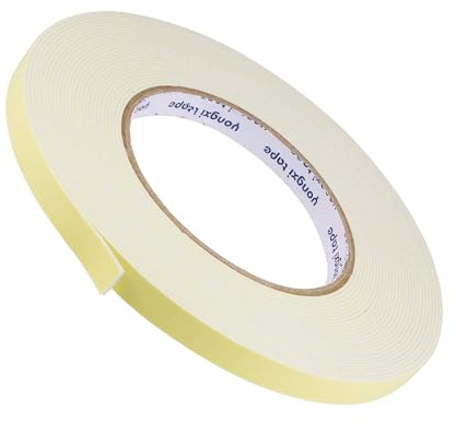 MACHSWON Double-Sided Foam Tape 10mm Wide 1mm Thick 10m/32.8ft Long, Self-Adhesive EVA Weatherproof Tape for Window, Door Insulation & Automotive Soundproofing