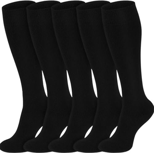 Kniestrümpfe Damen & Herren Strümpfe (6 Paar) Komfortbund Baumwolle Damensocken, Weich & Atmungsaktiv mit Komfortbund (DE/NL/SE/PL, Numerisch, 43, 46, Regular, Regular, 6x Schwarz)