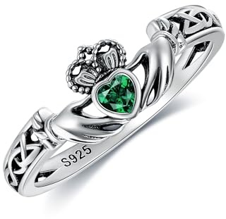 Claddagh ringar 925 sterlingsilver Claddagh mors dag smycken gåva för kvinnor mamma damer, 82 cm (3, Sterlingsilver, Ingen ädelsten