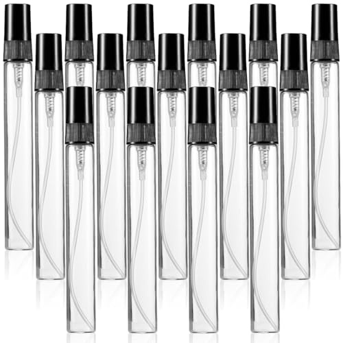 Lot de 15 Pièces 10ml Vaporisateurs de Parfum,Flacon Pulvérisateur Vide en Transparent,Flacon Spray Vide, Vaporisateur Vide Voyage,Flacon Parfum Vide,pour Lotion, Parfum, Shampoing etc