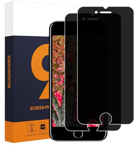 Carantee 2 Stück Schutzfolie für Panzerglas für iPhone 6/6s/7/8/SE 2020 Sichtschutzfolie, 2.5D Anti-Spähen Hülle Freundllich 9H Härte Frei von Kratzern Ultra-Klar Sensitive Touch iPhone 6s Folie