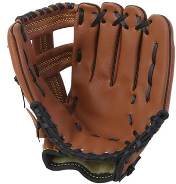 Guanto da baseball per bambini, giovani, adulti, softball, allenamento, per principianti, mano sinistra, resistente, flessibile, in pelle intrecciata, confortevole, morbida imbottitura in pelliccia
