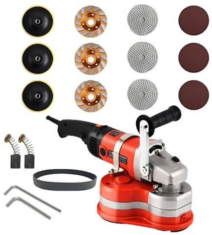 Portable Electric Concrete Grinder Three-Head Floor Polishing Machine Built for Large Area Cement Epoxy Marble Grinding Projects(Without Pole)