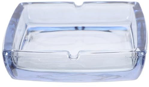 TOYANDONA Cenicero Cuadrado de Vidrio Transparente para Hogar y Oficina, Fácil de Limpiar, Diseño Moderno y Decorativo para Reuniones al Aire Libre
