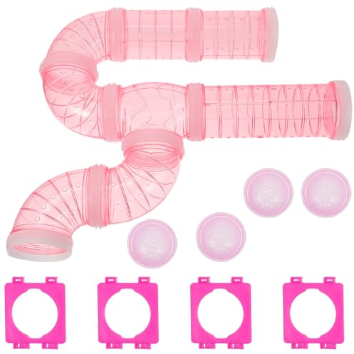 Artibetter Set di Tubi e Tunnel in Plastica per Criceti 16 Pezzi per Gabbia Hamster Esterna, Accessori Fai da Te per Sviluppo del Pensiero Spaziale e Gioco