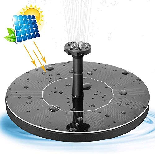 Fontaine Solaire Pompe Extérieur 1.4W Pompe à Eau Solaire Mini Pompe Solaire avec 4 Buses pour Bain d'oiseaux, Aquarium pour Fontaines D'Étang Jardin Décoratives