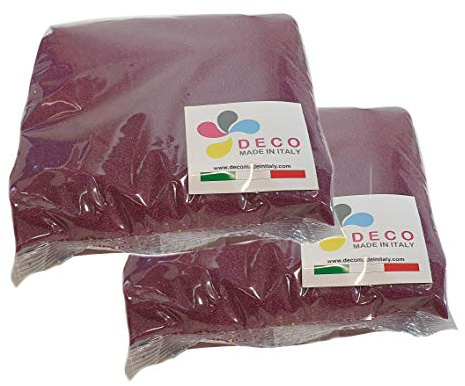 Sabbia Colorata per Decorazioni mm. 0,3/0,7 Confezione da 2 kg. (Bordeaux)