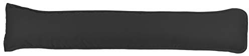 T-H Door Draft Stopper and Blocker (Pack of 1) Sound Proof Draft Guard for Doors and Windows, Decorative Plain Fabric Draught Excluder Cushion Provides Door Insulation and Weather Stripping (Black)