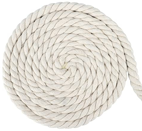 G2PLUS 14mm Beige Baumwollkordel, 10m Dicke Baumwollseil, Seil aus Baumwolle, Baumwolle Seil zum Adventskalender Handwerk Basteln