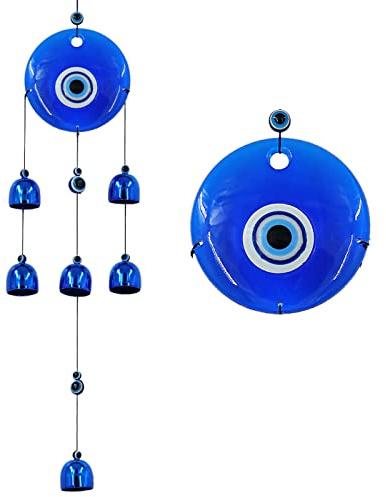 YEBON Blaues böses Auge Windspiel für Haus Garten Dekoration Qualität böser Blick Wandbehang Ornament Geschenk