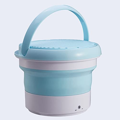 Mini Lave Linge avec Essorage Pliante Machine a Laver Portable avec Essoreuse Ultrasons pour Les Voyages d'affaires des Appartements de Camping,Blue