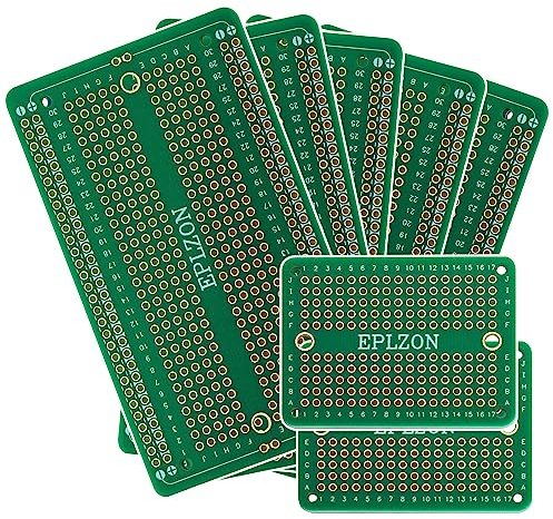 EPLZON Prototype Board Lötbares Breadboard Doppelseitig Leiterplatte PCB Circuit Board zum Schweißen von Arduino, DIY elektronische Artikel(5 Stück + 2 Stück,grün)