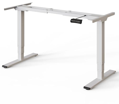DESKSPACE PRO Plus Höhenverstellbarer Schreibtisch Gestell - Dual-Motor Tischgestell Höhenverstellbar, Elektrisches Tischgestell mit Memory Funktion (Weiße)