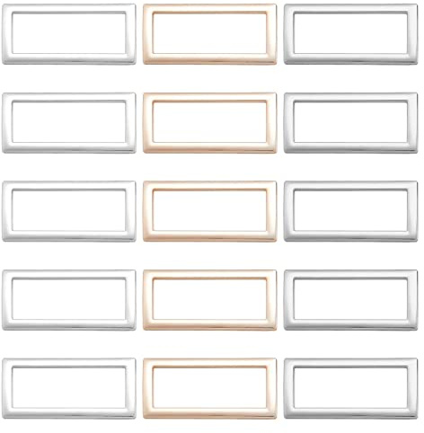 GORGECRAFT 1 Box 3 Farben 15St Flache Rechteckringe Aus Metall Schnalle 1-1/5 (30 mm) Quadratisches Gurtband Gurtringe Rechteckige Metallschlaufen Gurt Für Taschengurt Pistole Schwarz Gold Silber
