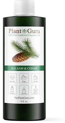 Balsam and Cedar Fragrance Oil 4 fl. oz. Scented Oil for DIY Soap Making, Candles, Bath Bombs, Body Butters. Used in Aromatherapy Diffusers, Burners and Warmers. Great Addition to Lotions and Creams.