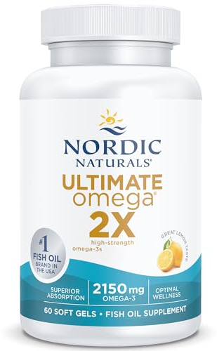 Nordic Naturals, Ultimate Omega 2X, 60 glutenfreie Softgels, 2150mg Omega-3 je Dosis, Sojafrei, GMO frei, Zitronengeschmack