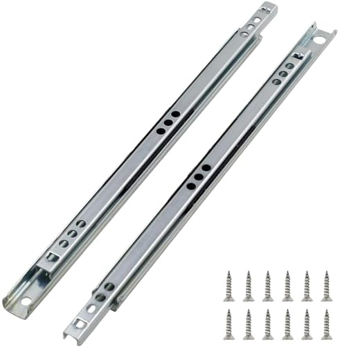 wcpqt Kugelgelagerte Zwei-Wege-Schiene, 2 StüCk/Set, Vollauszug, Zweiteilige Schubladenschiene Aus Stahl, Metallschiene, SchubladenfüHrungen FüR Schubladen, Zum öFfnen Von Schubladen, FüR Kommoden