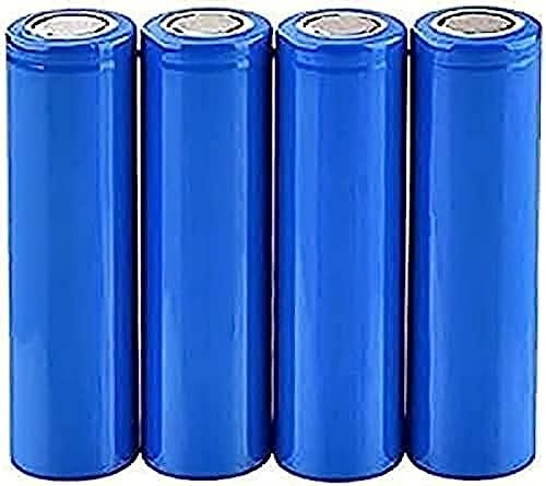 - 4 baterías Recargables de 3,7 V y 2200 mAh, Capacidad Completa, Baja autodescarga, 1200 ciclos, baterías de Larga duración para Linterna LED
