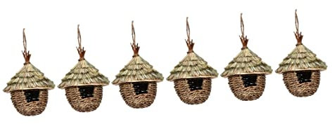 BESPORTBLE 3stücke Handgefertigtes Vogelhaus Aus Naturstroh Hängendes Nistkästchen Für Gartenvögel Für Kolibris Und Andere Kleine Vögel Wetterbeständig Und Belüftet Für