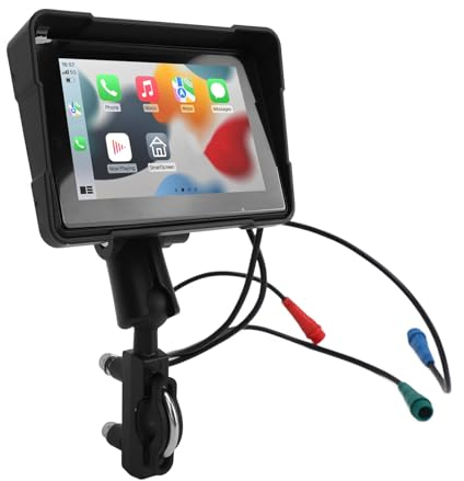 Navigateur de Moto avec écran IPS de 5 Pouces, Carplay sans Fil pour Auto, Système de Navigation GPS, étanche (avec un appareil photo)