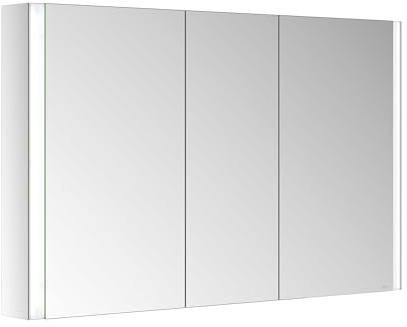 Keuco Spiegelschrank Royal Linde mit 3 Türen, 120 cm, Vorbau, LED, dimmbar, Made in Germany, Aluminium-Korpus, Seiten verspiegelt