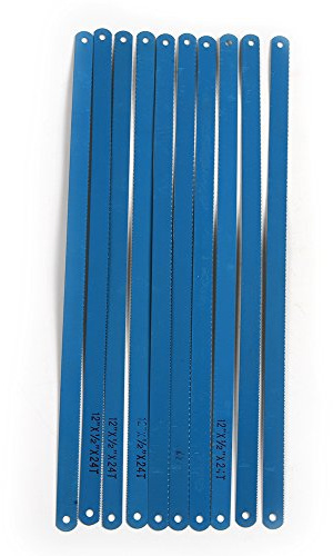 10 hojas de sierra de acero al carbono azul 24TPI de 300 mm, hoja de sierra de repuesto, herramientas de corte de metal multifuncionales para proyectos de bricolaje