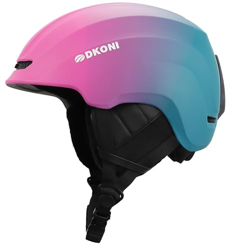 DKONI Casco da sci e snowboard, unisex, con sistema di ventilazione regolabile a due fasi, casco sportivo da neve per adulti, ragazzi e bambini grandi (blu viola, L: 57-62,2 cm)