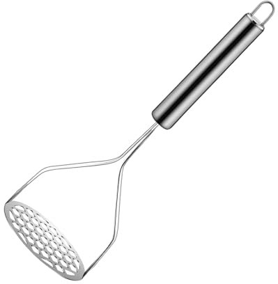 Kartoffelstampfer, Kein Rost Einheitliche Lochposition, Verdickt Kartoffel Stampfer Edelstahl mit Langem Griff, Geeignet für die Herstellung von Kartoffelpüree, Gemüsesäften und Obst