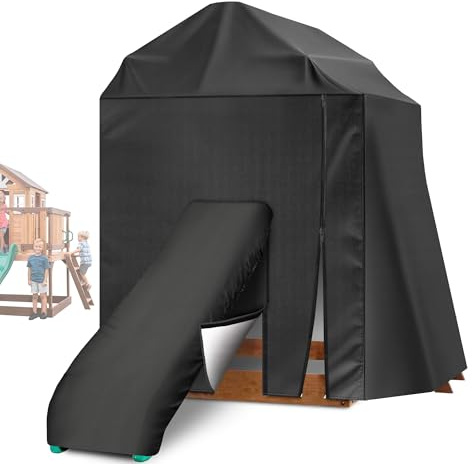 Elevated Cedar Playhouse Cover,78.7 L X 78.7 W X 92 H Black Waterproof Sun Protection Dust,640D Heavy Duty Oxford Fabric, Big Playhouse Year-Round Protective Covers