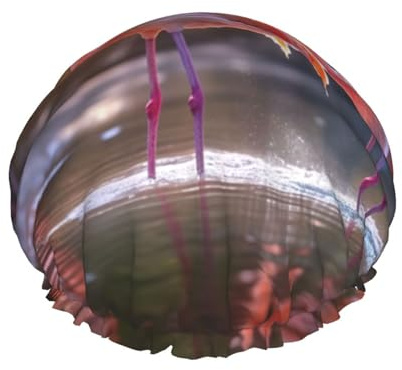 YHBLYKXP Tropischer Flamingo-Druck, verstellbare doppellagige Duschhaube, wiederverwendbare Damen-Duschhaube für Spa-Salons