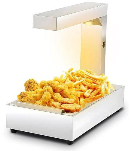 Chauffe-plats pour frites, lampe chauffante pour frites 1000 W, chauffe-lampe chauffante en acier inoxydable, affichage du chauffe-plats pour frites, lampe chauffante commerciale pour poulet frit