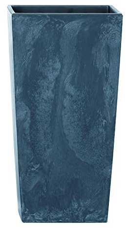 Maceta de 24 x 24 x 45 cm, diseño moderno con contenedor interior para ahorrar en tierra, macetas de plástico para elegantes arreglos de plantas, color antracita