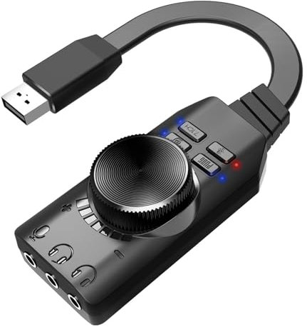 Scheda audio USB - 7.1 Virtual Surround Audio Scheda Audio Per PC Con Controllo del Volume | Audio Card, Interfaccia Audio USB Senza Laptop, Desktop, PC Driver