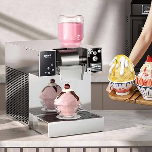 Máquina de Hielo Copo de Nieve Comercial de 360W/750W/1200W de Acero Inoxidable, Velocidad Ajustable, Máquina de Hielo Raspado Coreano para Restaurantes, Helados y Food Trucks,120kg
